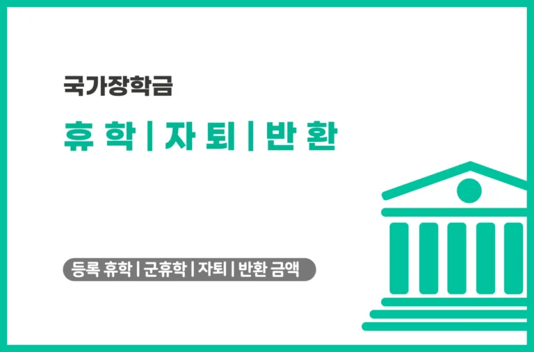 국가장학금 휴학 자퇴 반환