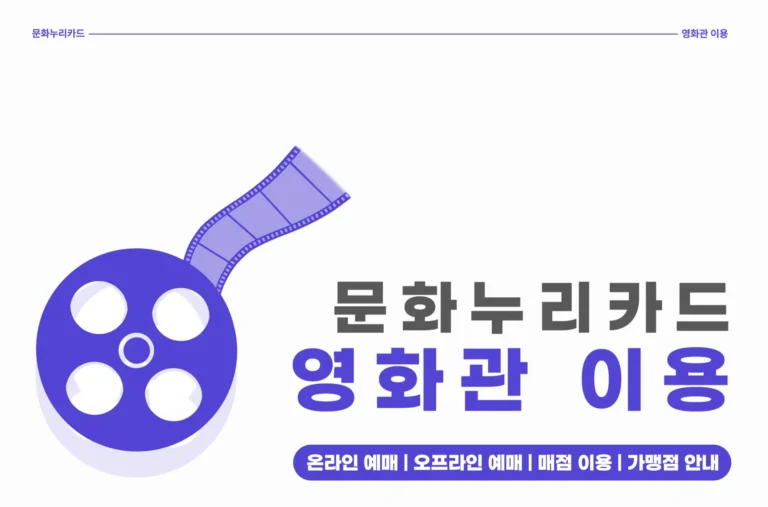 문화누리카드 영화관 이용 결제방법 매점이용 할인 혜택 알아보기
