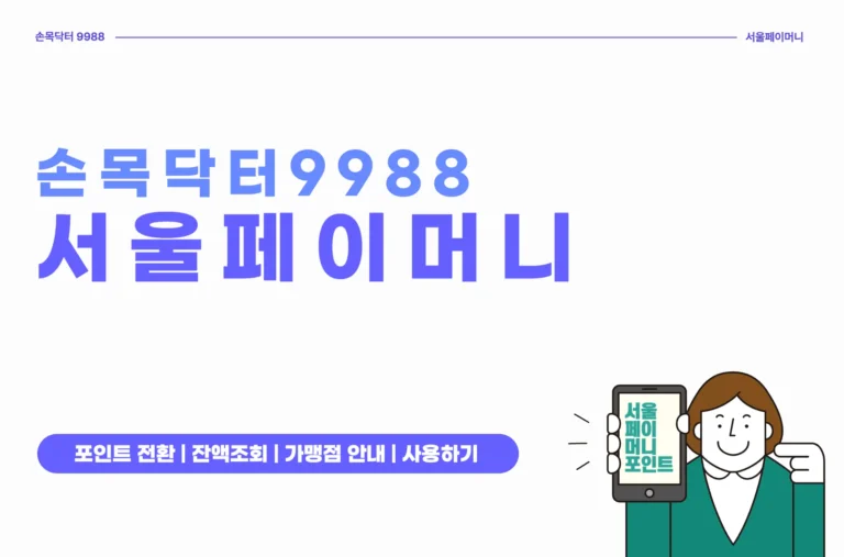 손목닥터9988 서울페이머니 사용하기 포인트 전환 사용처 확인