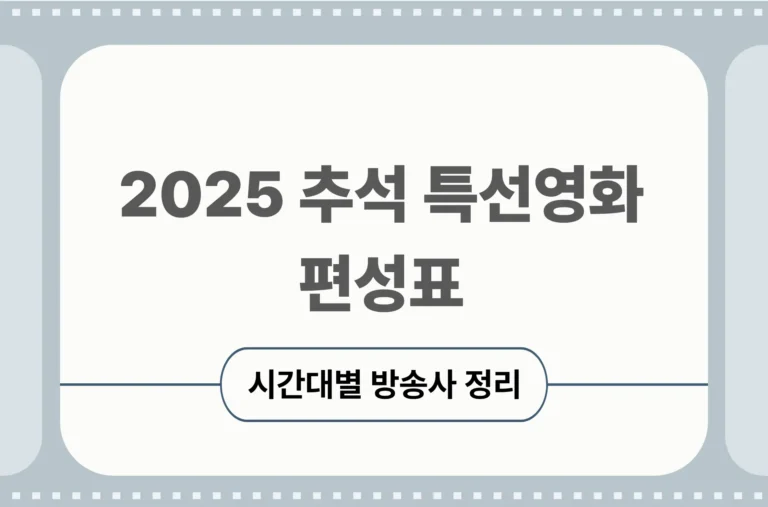 2025 추석 영화 편성표 총정리
